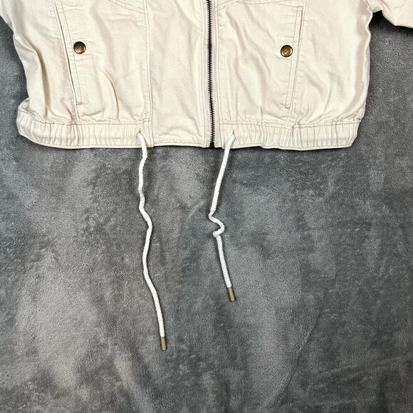 Pilcro Anthropologie Tidal Moto  White Utility Jacket Womens M White - Picture 5 of 11